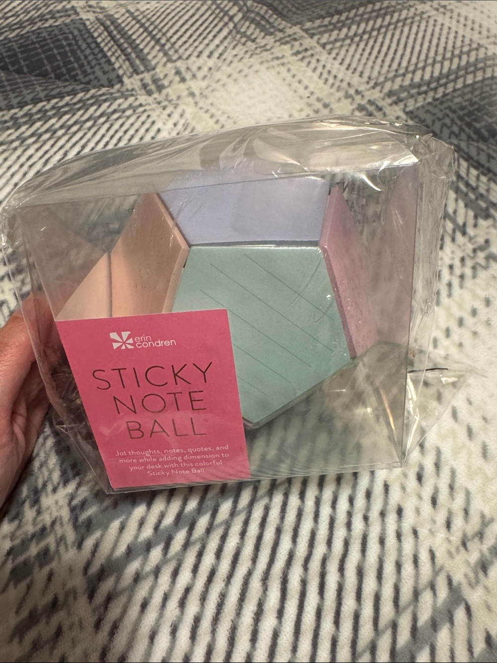 Erin Condren Pastel Geometric Sticky Note Ball - Mint, Lavender, Pink, Peach